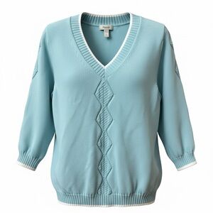 Faconnable Powder Blue V-Neck Sweater
